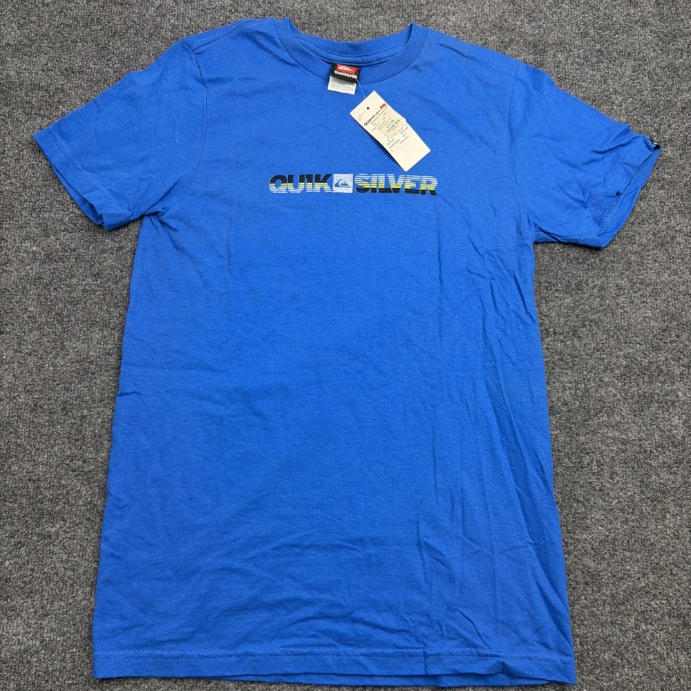 NWT Quiksilver Mens Torqued Tee Shirt Small Blue Graphic Short Sleeve Surf Skate